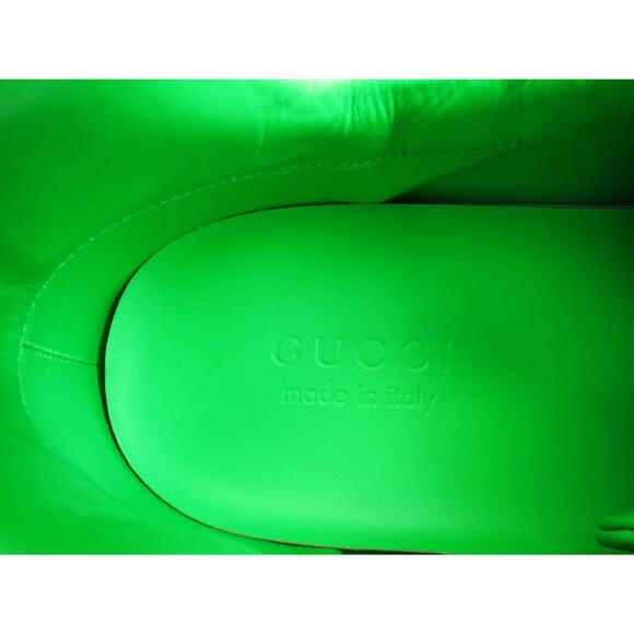 NIB GUCCI NEON GREEN LEATHER 369088 IPANEMA LOGO RUNNING SNEAKERS 7 US 8 main image 5